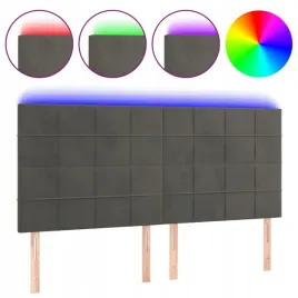 zaglowek-do-lozka-z-led-ciemnoszary-200x5x118-128-cm-aksamit