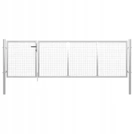 brama-ogrodzeniowa-stalowa-350-x-75-cm-srebrna