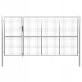 brama-ogrodzeniowa-stalowa-350-x-150-cm-srebrna