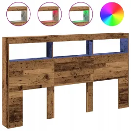 zaglowek-z-polkami-i-led-stare-drewno-180x17x102-cm