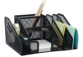 przybornik-q-connect-office-set-metalowy-6-komor-dyspeneser-czarny