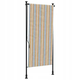 roleta-zewnetrzna-zolto-biala-100x270-cm-tkanina-i-stal