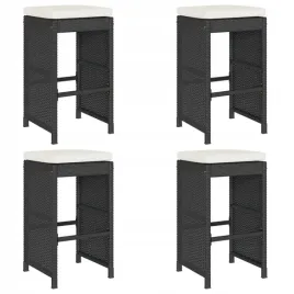 ogrodowe-stolki-barowe-z-poduszkami-4-szt-czarne-polirattan