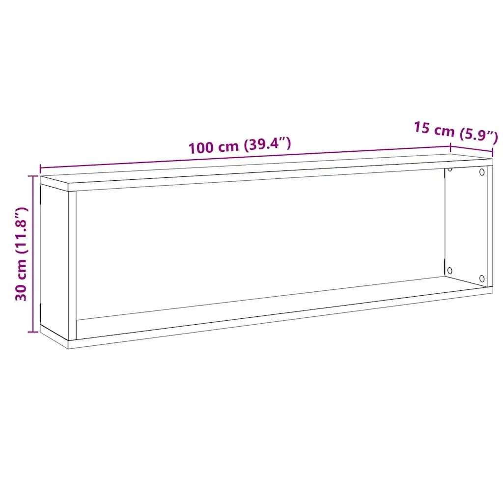 polki-scienne-cube-2-szt-czarny-dab-100x15x30-stan-nowy