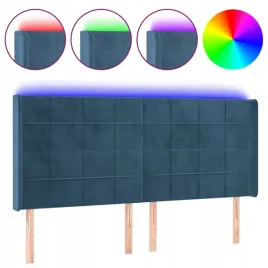 zaglowek-do-lozka-z-led-ciemnoniebieski-163x16x118-128-cm