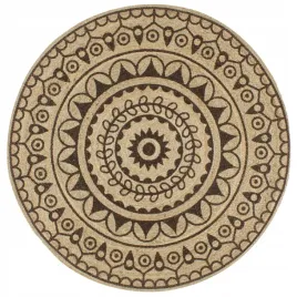 recznie-wykonany-dywanik-juta-ciemnobrazowy-nadruk-90-cm