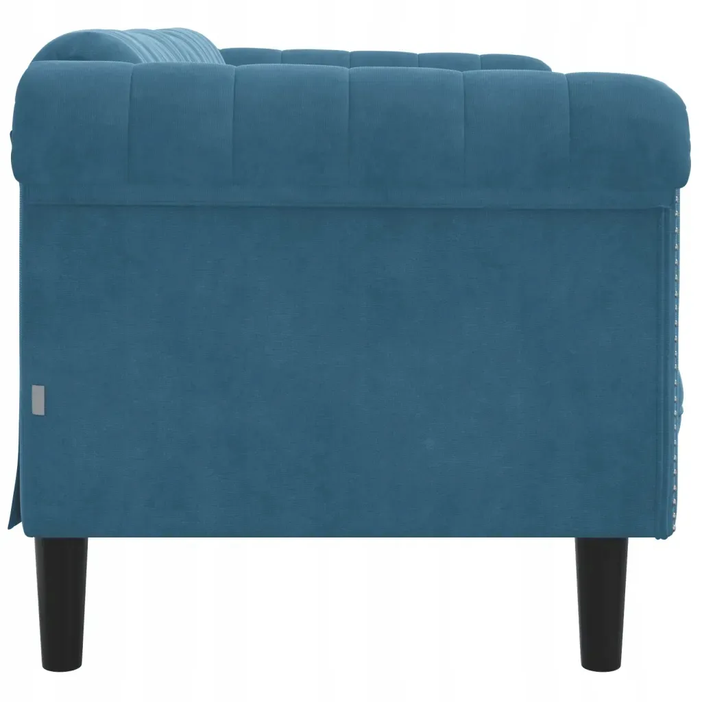 sofa-dwuosobowa-niebieska-aksamit-stan-nowy