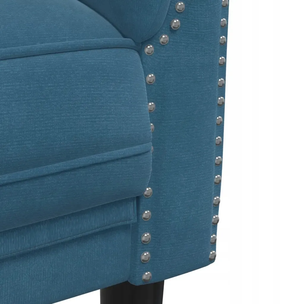 sofa-dwuosobowa-niebieska-aksamit-stan-nowy