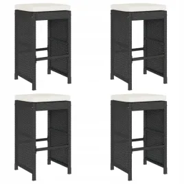 ogrodowe-stolki-barowe-z-poduszkami-4-szt-czarne-polirattan