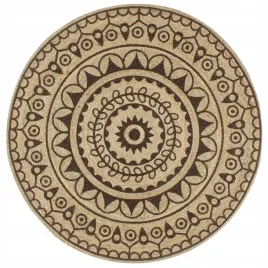 recznie-wykonany-dywanik-juta-ciemnobrazowy-nadruk-90-cm