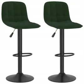 stolki-barowe-2-szt-ciemnozielone-tapicerowane-aksamitem