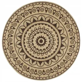 recznie-wykonany-dywanik-juta-ciemnobrazowy-nadruk-120-cm