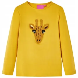 koszulka-dziecieca-z-dlugimi-rekawami-ciemna-ochra-140