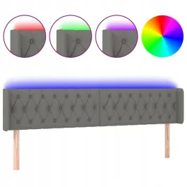 zaglowek-do-lozka-z-led-ciemnoszary-203x16x78-88-cm-tkanina