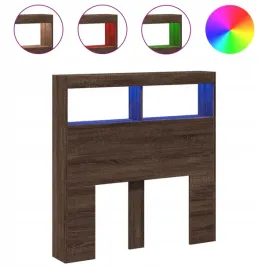zaglowek-z-polkami-i-led-brazowy-dab-100x17x102-cm