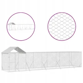 kojec-dla-psa-z-dachem-srebrny-10x2x25m-stal-galwanizowana