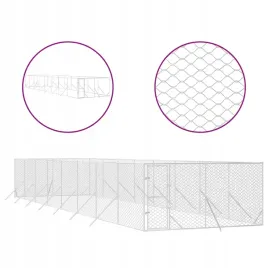 kojec-zewnetrzny-dla-psa-srebrny-4x16x2-m-stal-galwanizowana