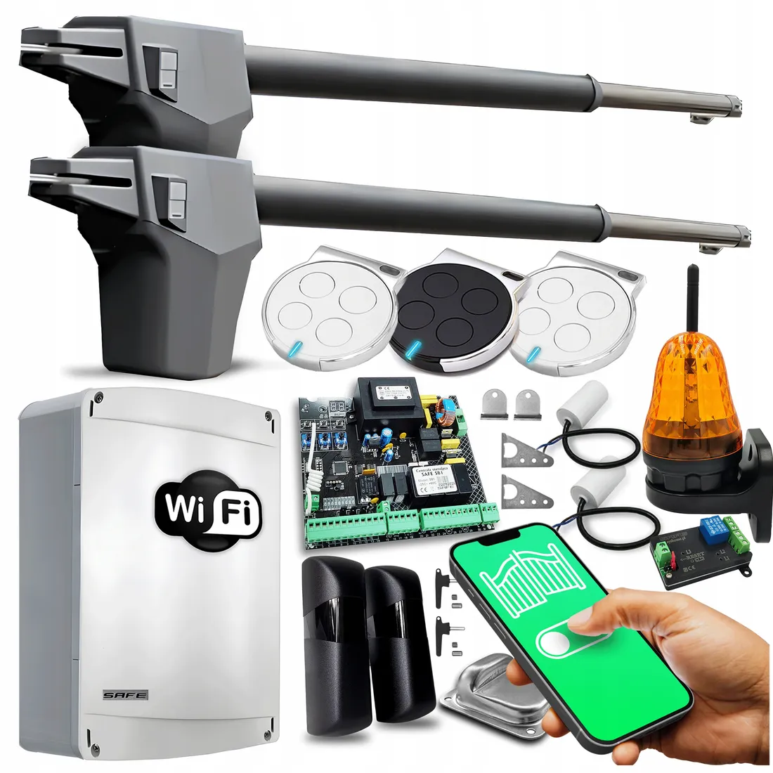 naped-do-bramy-dwuskrzydlowej-zestaw-automat-3-piloty-silownik-wifi-lampa