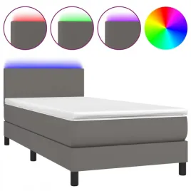 lozko-kontynentalne-z-materacem-i-led-szara-ekoskora-90x200-cm