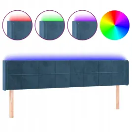 zaglowek-do-lozka-z-led-ciemnoniebieski-163x16x78-88-cm-aksamit