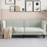 sofa-dwuosobowa-jasnoszara-aksamit-stan-nowy