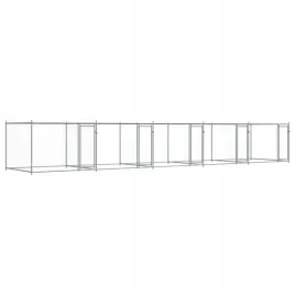 klatka-dla-psa-z-drzwiami-szara-10x2x15-m-stal