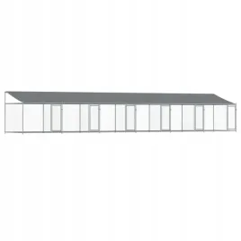 klatka-dla-psa-z-dachem-i-drzwiami-szara-12x2x2-m-stal