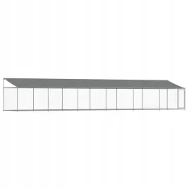 klatka-dla-psa-z-dachem-i-drzwiami-szara-12x2x2-m-stal