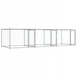 klatka-dla-psa-z-drzwiami-szara-6x2x15-m-stal