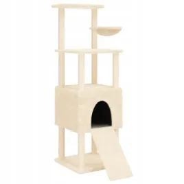 drapak-dla-kota-z-sizalowymi-slupkami-kremowy-153-cm
