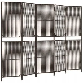parawan-5-panelowy-brazowy-polirattan