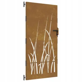 furtka-ogrodowa-85x175-cm-stal-kortenowska-motyw-trawy