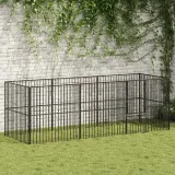 kojec-dla-psa-8-paneli-czarny-stal-galwanizowan-stan-nowy