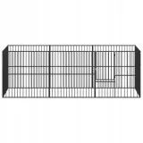 kojec-dla-psa-8-paneli-czarny-stal-galwanizowan-dlugosc-1-cm