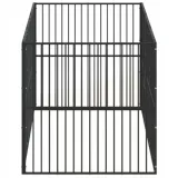 kojec-dla-psa-8-paneli-czarny-stal-galwanizowan-material-wykonania-metal