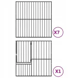 kojec-dla-psa-8-paneli-czarny-stal-galwanizowan-wysokosc-produktu-1-cm