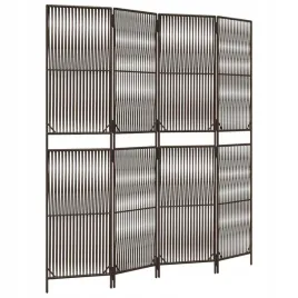 parawan-4-panelowy-brazowy-polirattan