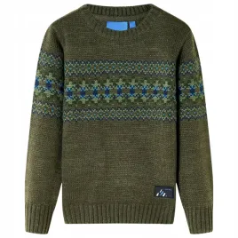 sweter-dzieciecy-z-dzianiny-khaki-104