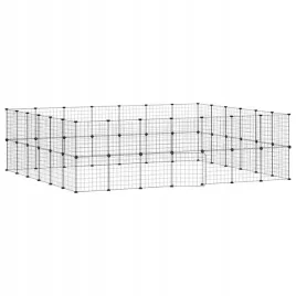 klatka-dla-zwierzat-z-bramka-52-panele-czarna