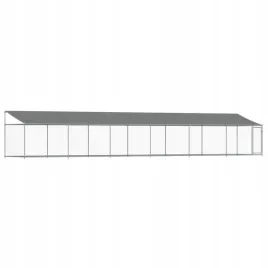 klatka-dla-psa-z-dachem-i-drzwiami-szara-12x2x2-m-stal