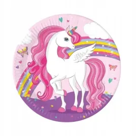 talerzyki-papierowe-unicorn-rainbow-23cm-8szt