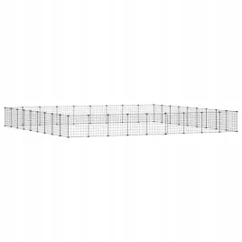 klatka-dla-zwierzat-z-bramka-36-paneli-czarna