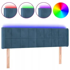 zaglowek-do-lozka-z-led-ciemnoniebieski-147x16x78-88-cm-aksamit
