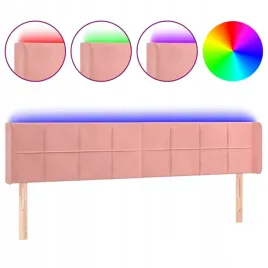 zaglowek-do-lozka-z-led-rozowy-163x16x78-88-cm-aksamit