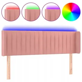zaglowek-do-lozka-z-led-rozowy-147x16x78-88-cm-aksamit