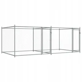 klatka-dla-psa-z-drzwiami-szara-4x2x15-m-stal