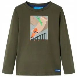 koszulka-dziecieca-z-dlugimi-rekawami-khaki-1