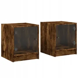 szafki-nocne-2-szt-szklane-drzwi-przydymiony-dab-35x37x42-cm