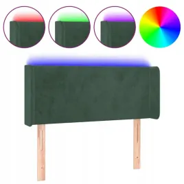 zaglowek-do-lozka-z-led-ciemnozielony-103x16x78-88cm-aksamit