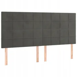 zaglowki-do-lozka-4-szt-ciemnoszary-100x5x78-88cm-aksamitny